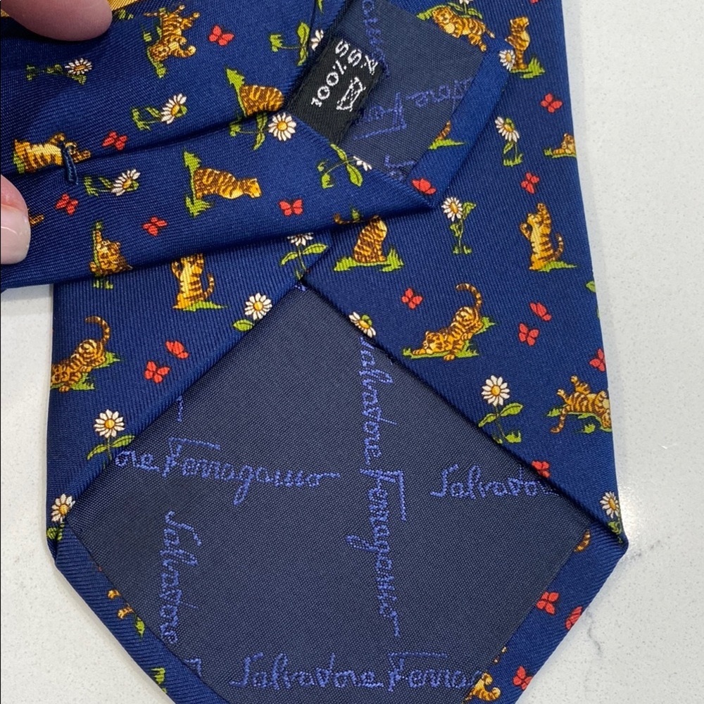 Authentic Salvatore Ferragamo Animal Print Silk Tie